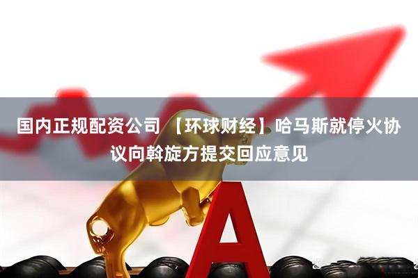 国内正规配资公司 【环球财经】哈马斯就停火协议向斡旋方提交回应意见
